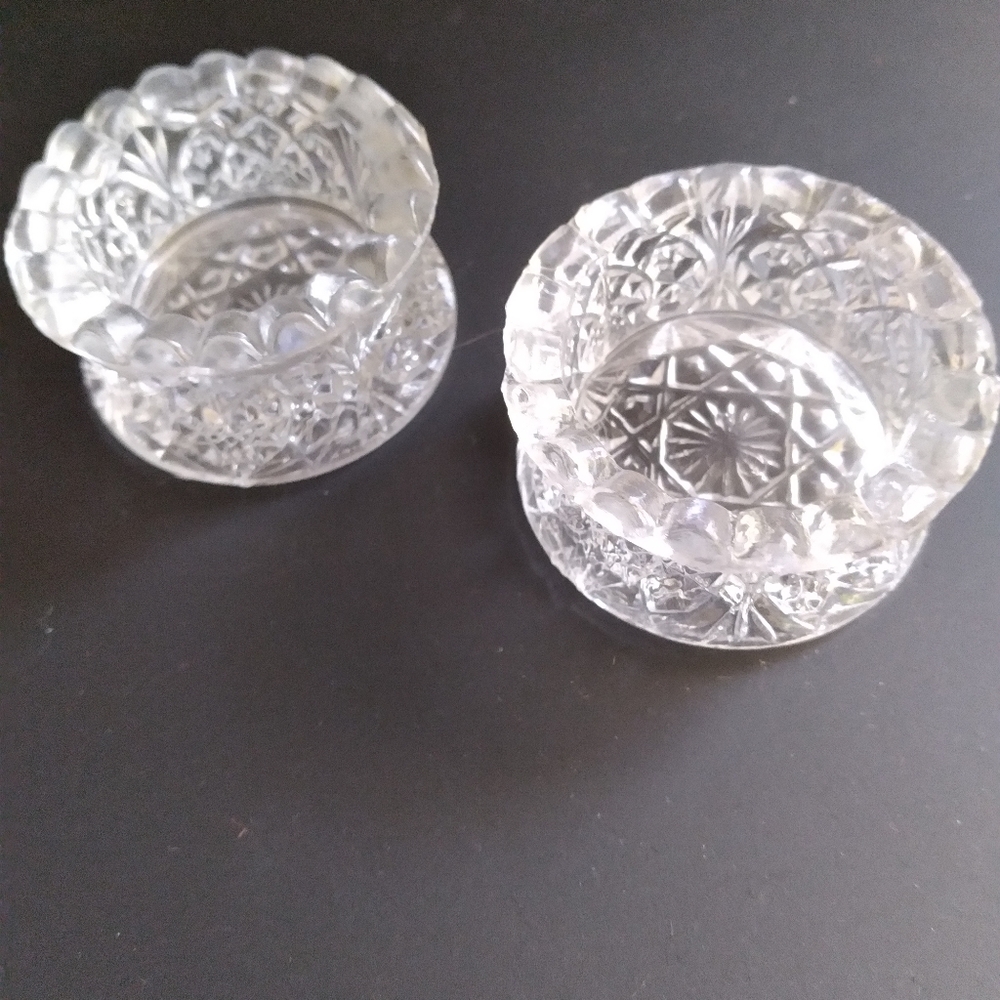 Antique STYLE Pattern Salt Cellars by The Higbee Glass Co. circa 1910-1915…